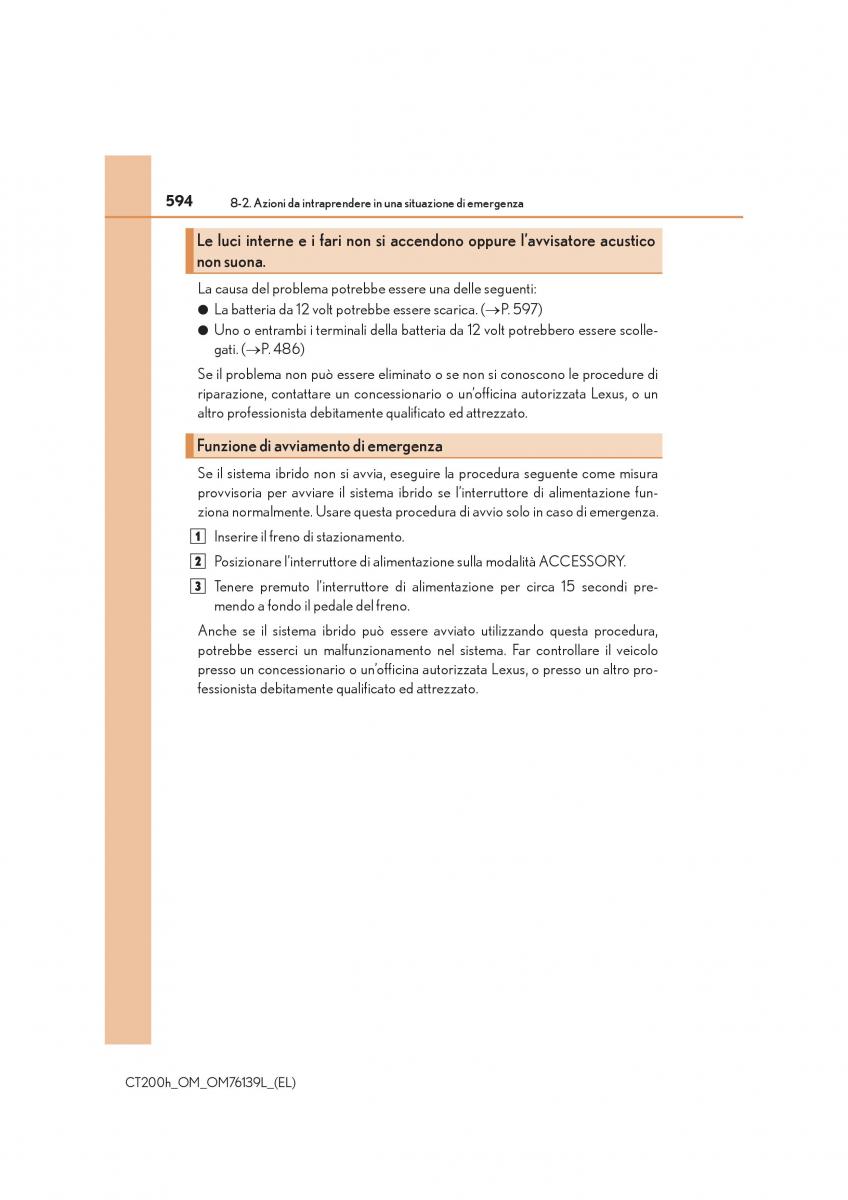 Lexus CT200h manuale del proprietario / page 594