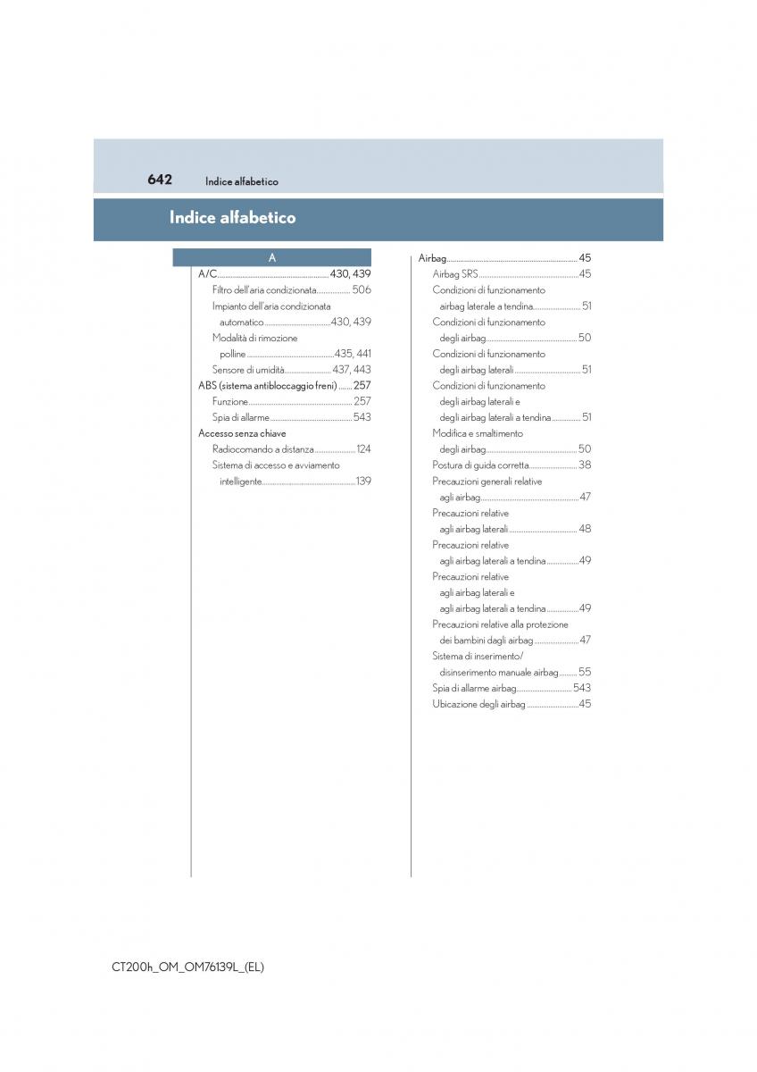 Lexus CT200h manuale del proprietario / page 642