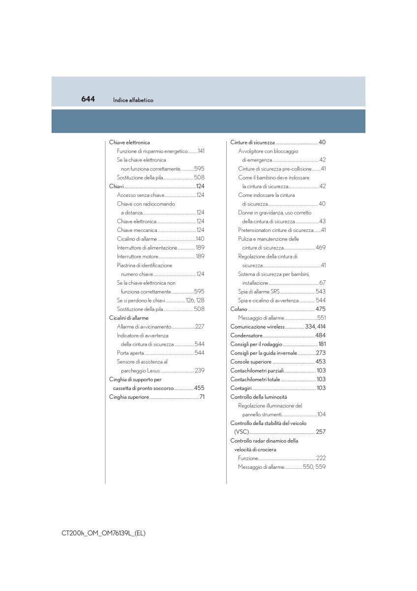 Lexus CT200h manuale del proprietario / page 644
