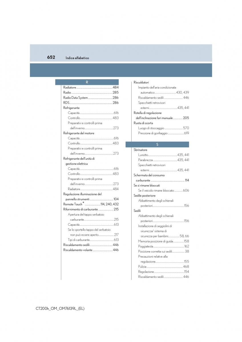 Lexus CT200h manuale del proprietario / page 652