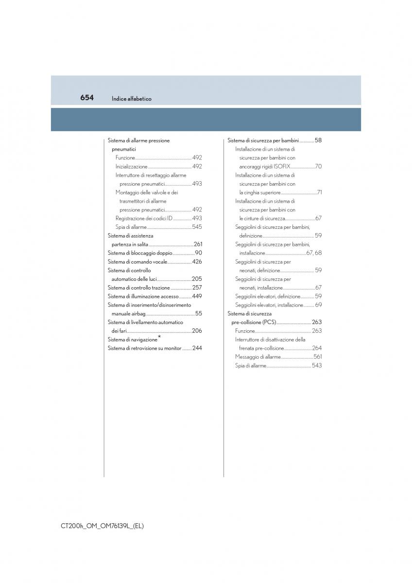 Lexus CT200h manuale del proprietario / page 654
