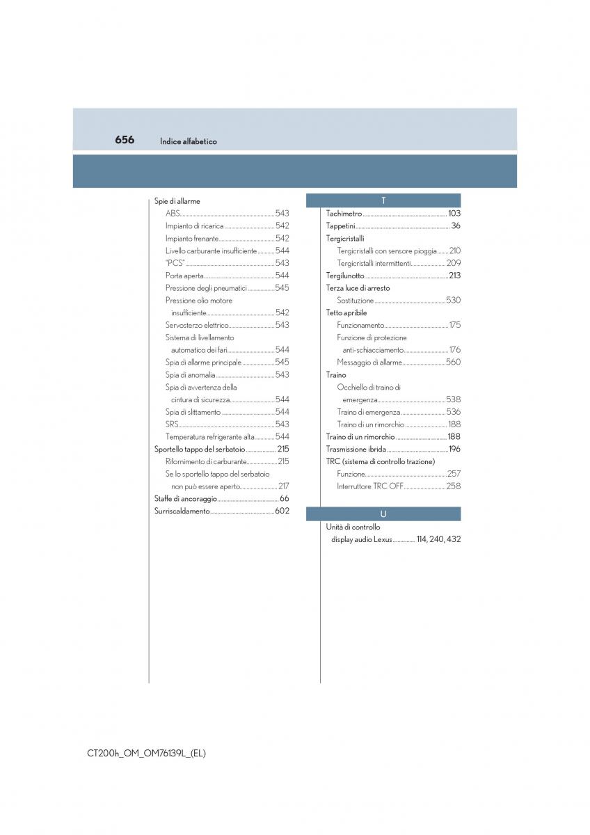 Lexus CT200h manuale del proprietario / page 656