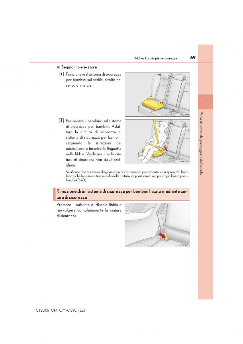 Lexus CT200h manuale del proprietario / page 69