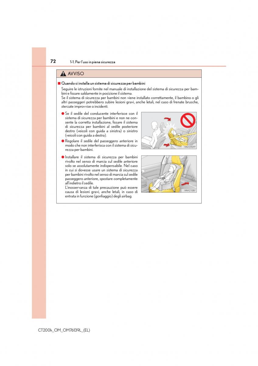 Lexus CT200h manuale del proprietario / page 72