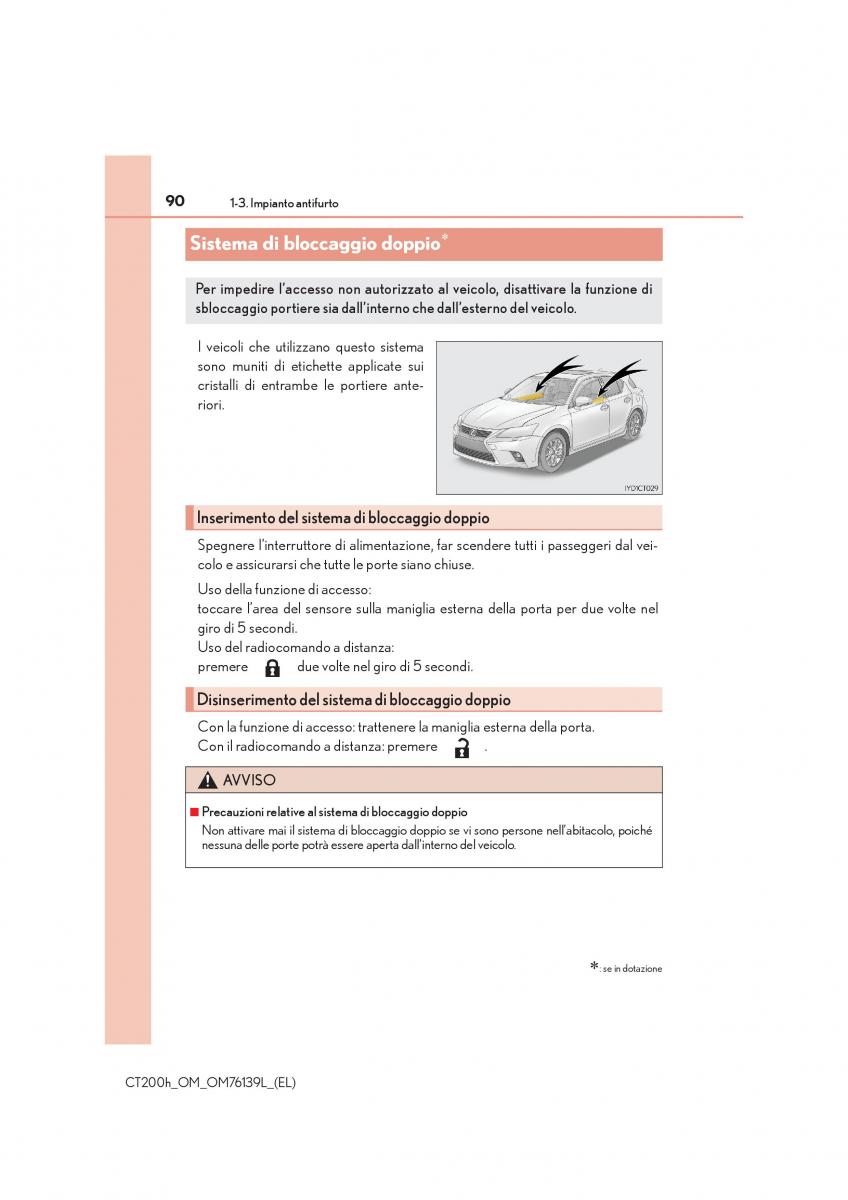 Lexus CT200h manuale del proprietario / page 90