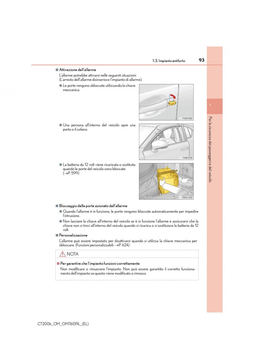 Lexus CT200h manuale del proprietario / page 93