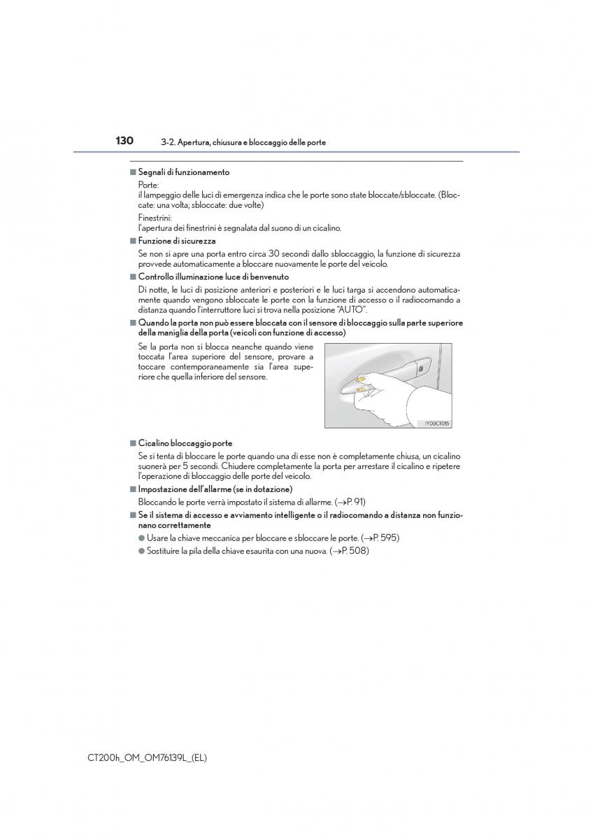 Lexus CT200h manuale del proprietario / page 130