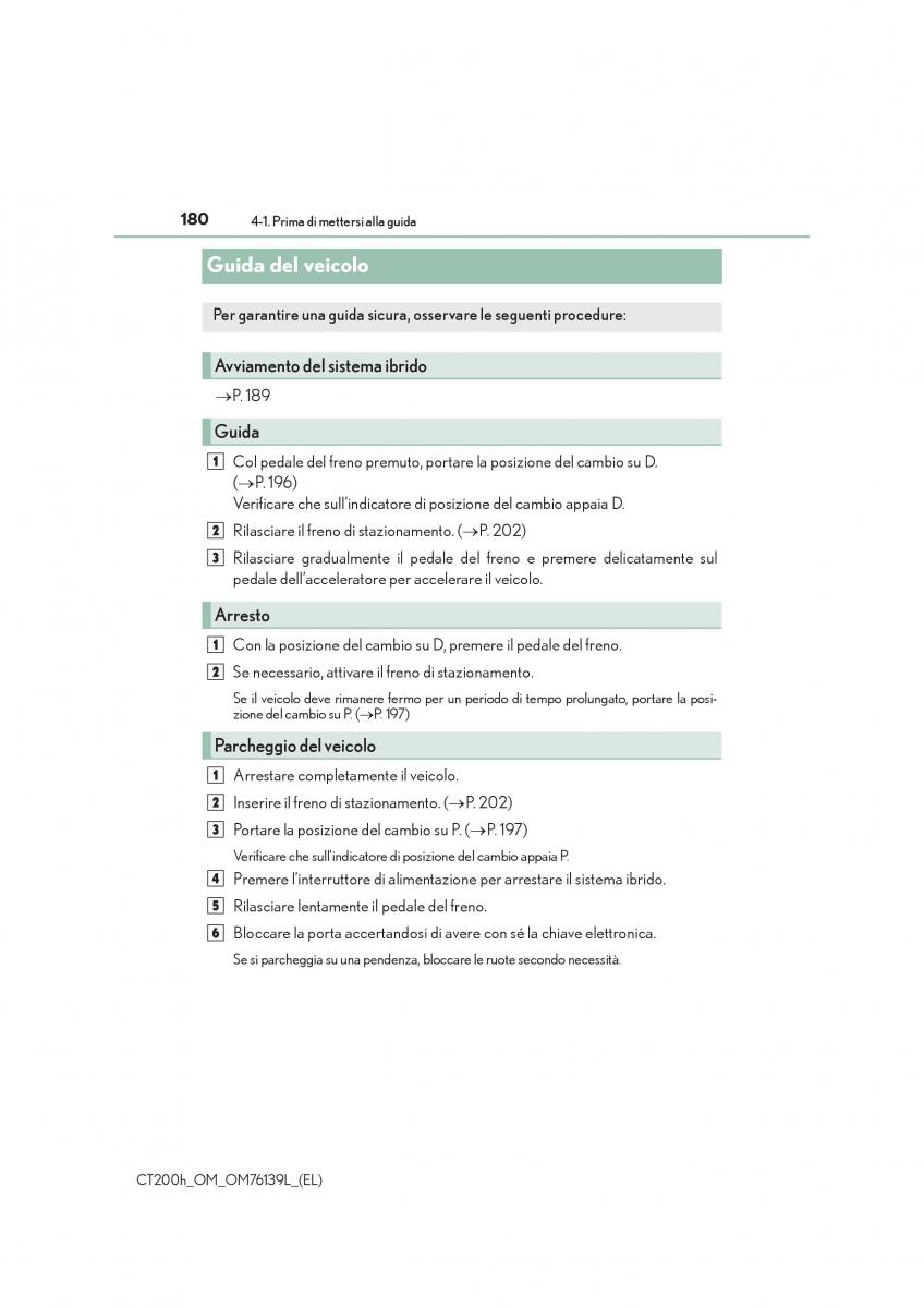Lexus CT200h manuale del proprietario / page 180