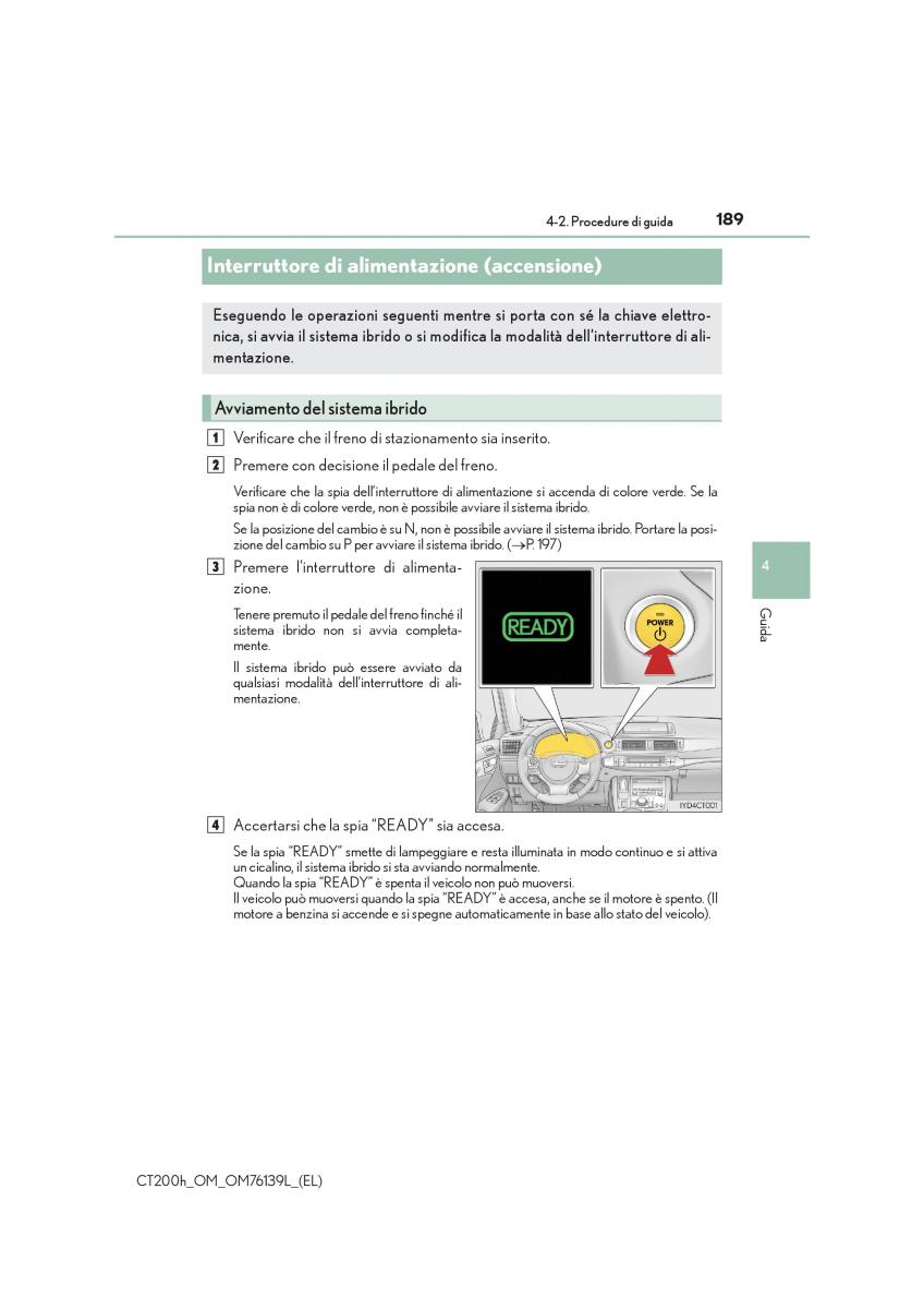 Lexus CT200h manuale del proprietario / page 189