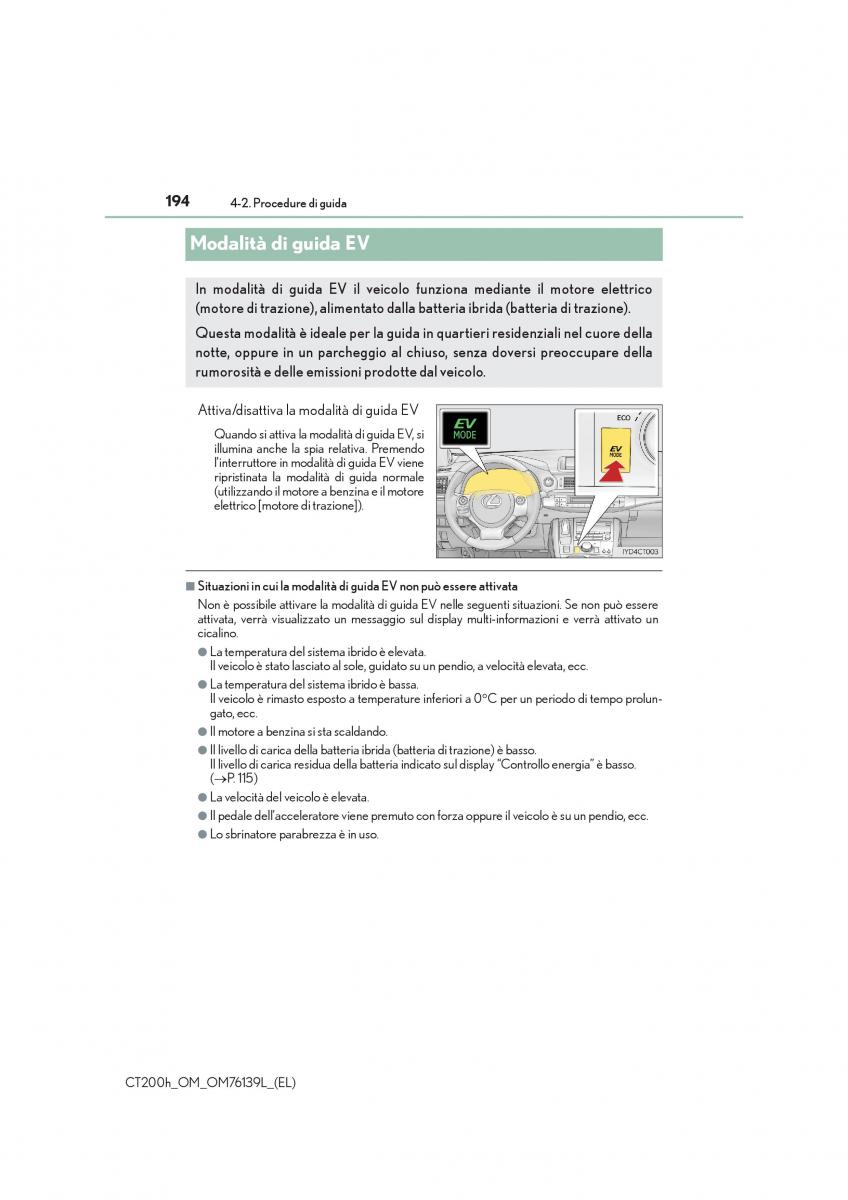 Lexus CT200h manuale del proprietario / page 194
