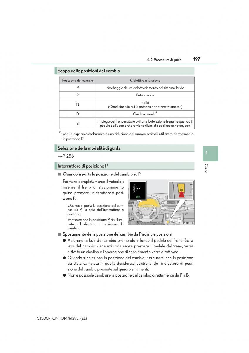 Lexus CT200h manuale del proprietario / page 197