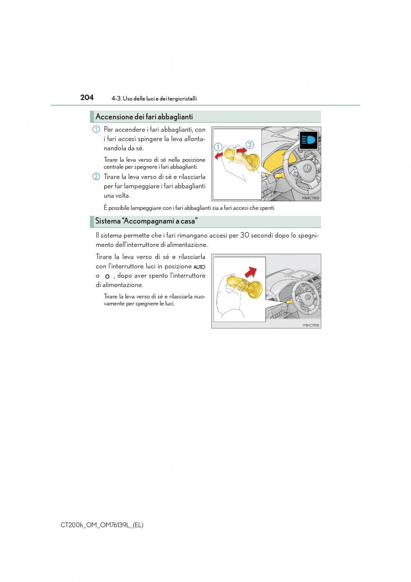 Lexus CT200h manuale del proprietario / page 204