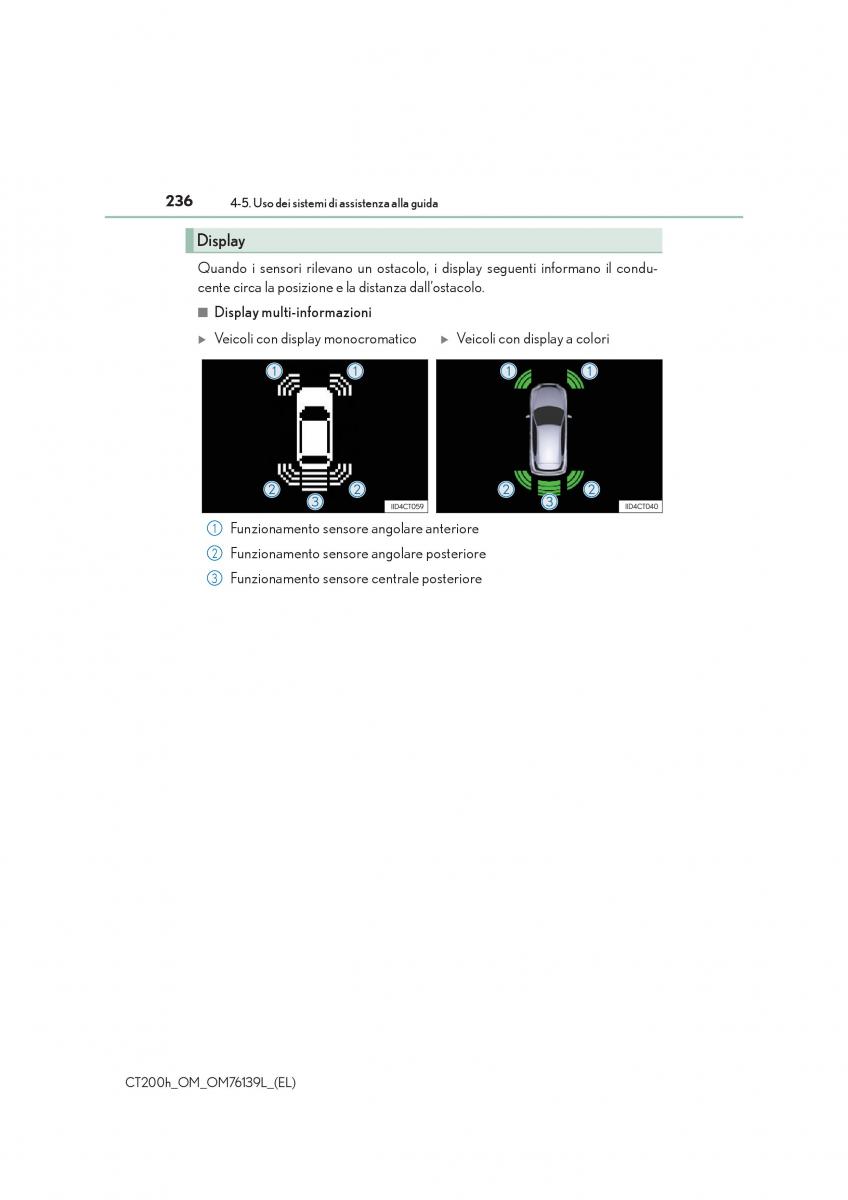 Lexus CT200h manuale del proprietario / page 236