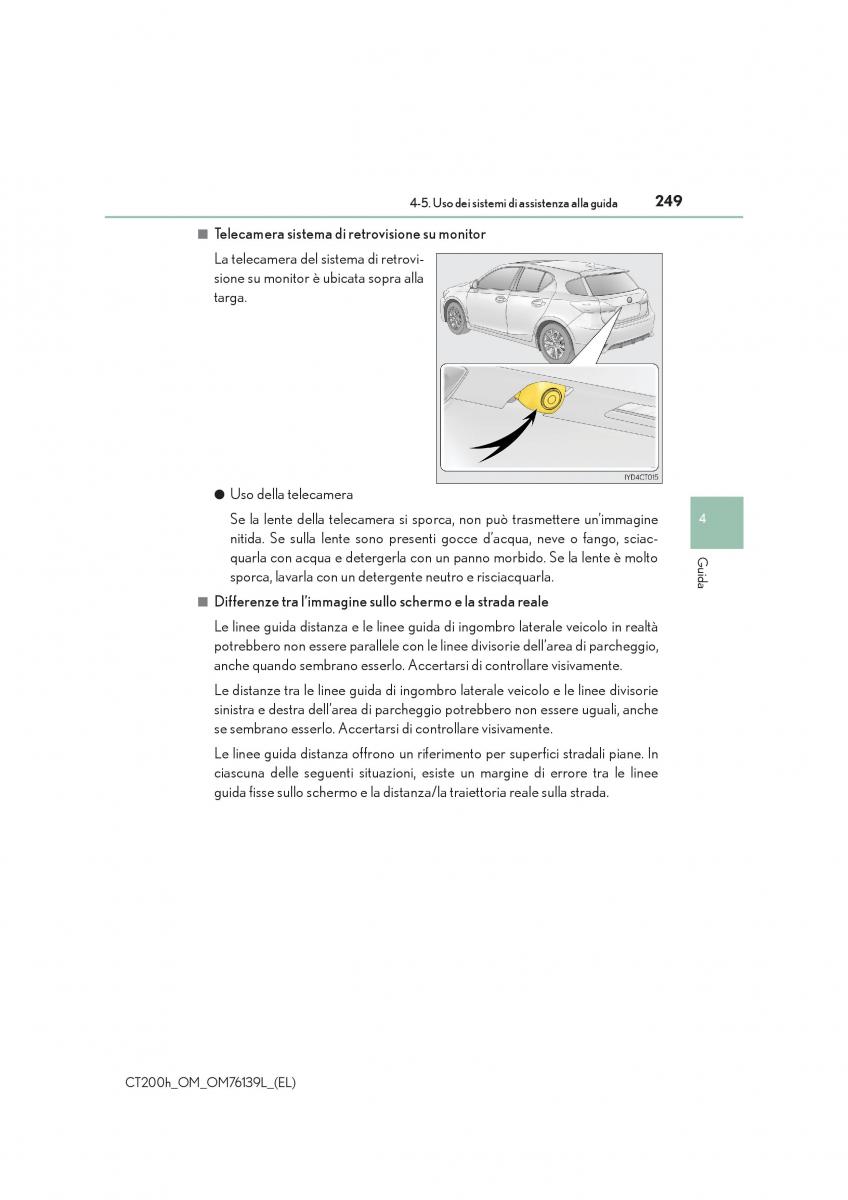 Lexus CT200h manuale del proprietario / page 249