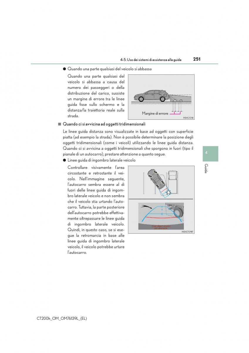 Lexus CT200h manuale del proprietario / page 251