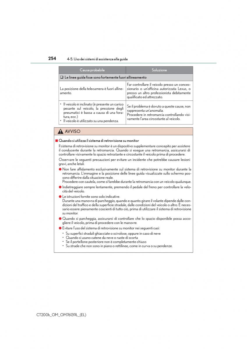 Lexus CT200h manuale del proprietario / page 254