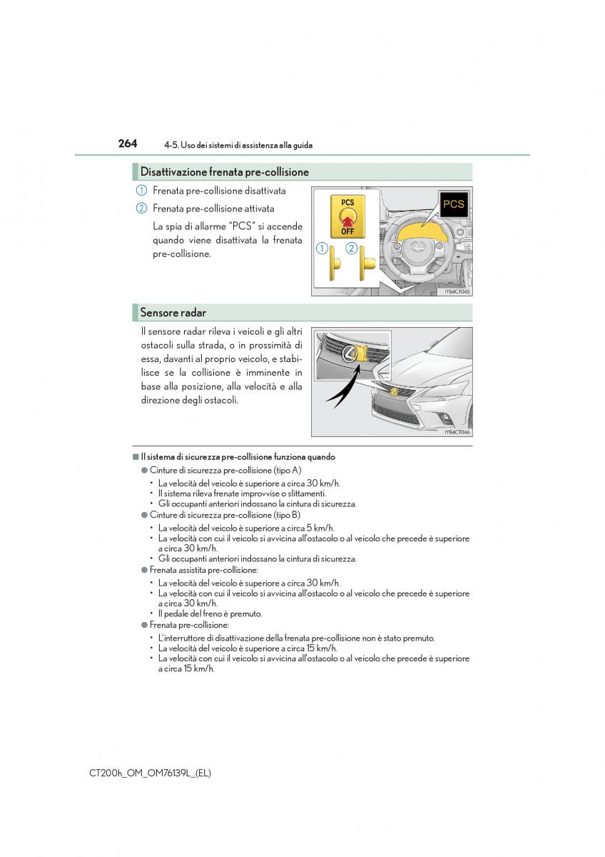 Lexus CT200h manuale del proprietario / page 264