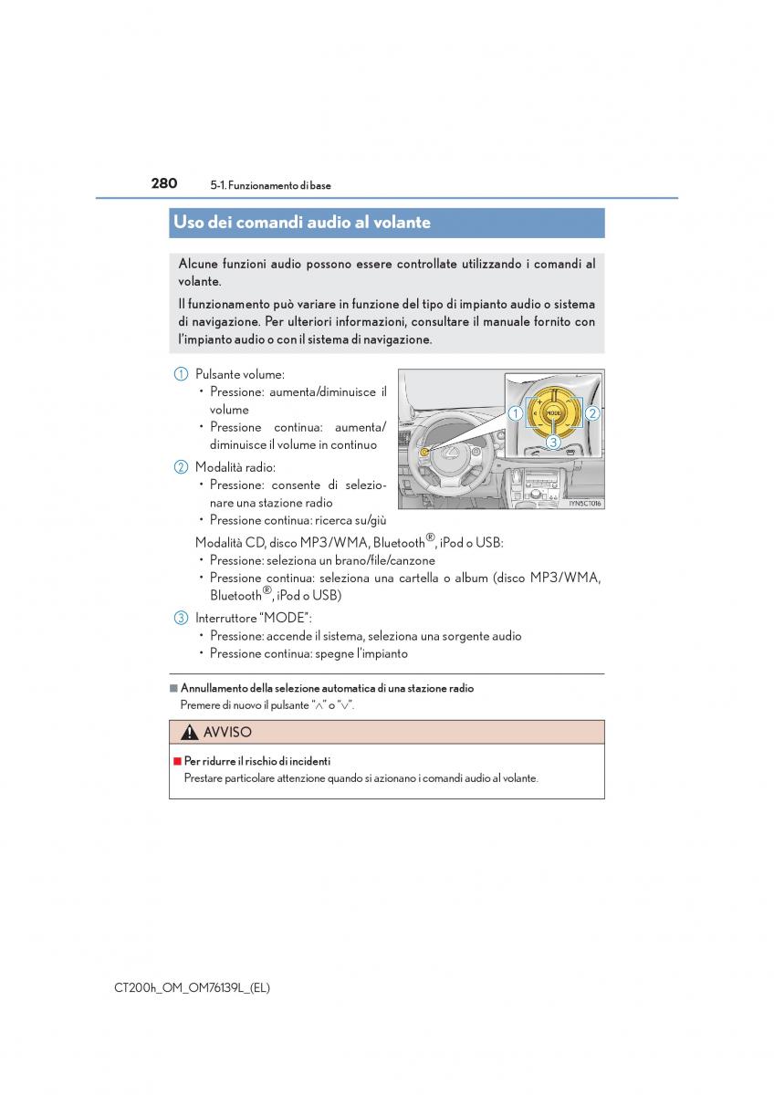 Lexus CT200h manuale del proprietario / page 280