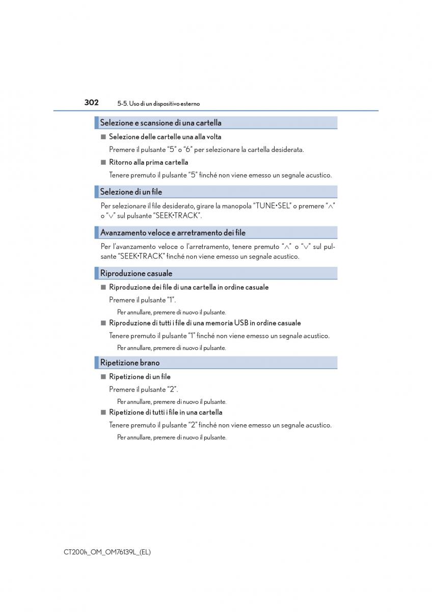 Lexus CT200h manuale del proprietario / page 302