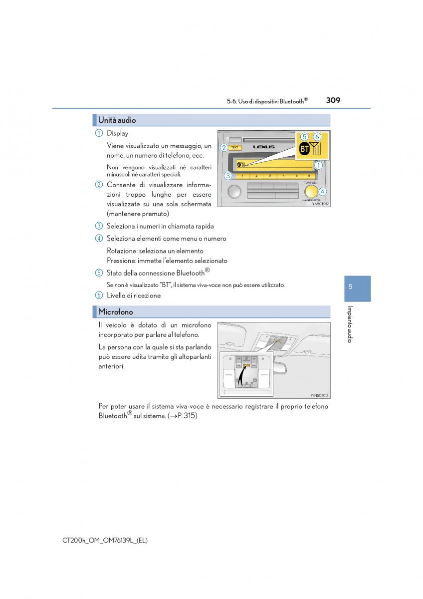 Lexus CT200h manuale del proprietario / page 309