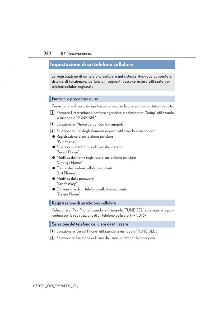 Lexus CT200h manuale del proprietario / page 320