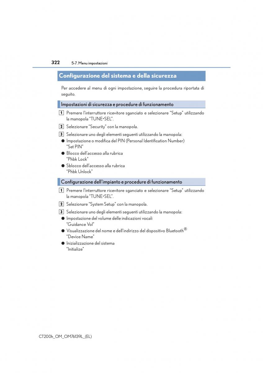 Lexus CT200h manuale del proprietario / page 322