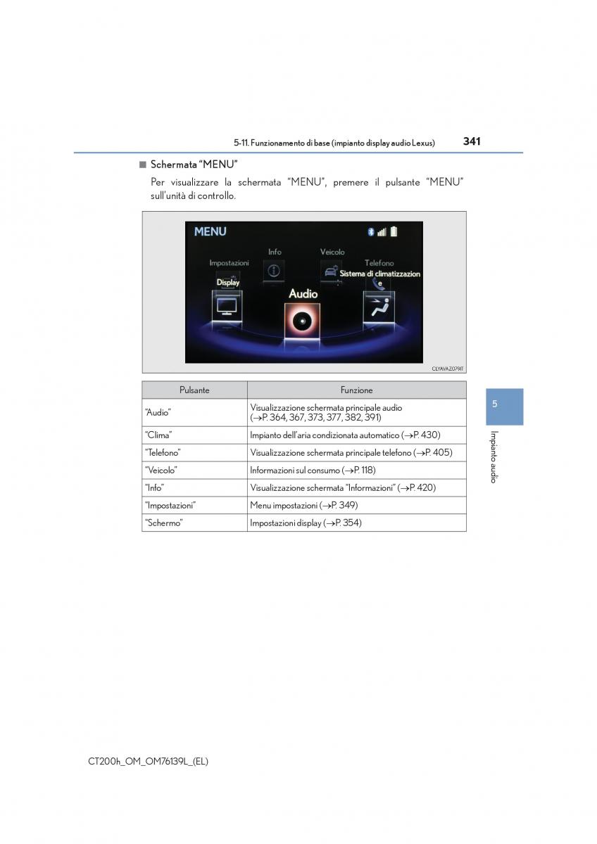 Lexus CT200h manuale del proprietario / page 341