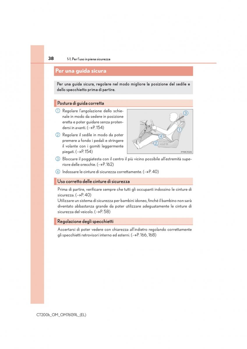 Lexus CT200h manuale del proprietario / page 38