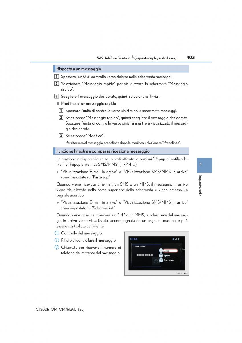 Lexus CT200h manuale del proprietario / page 403