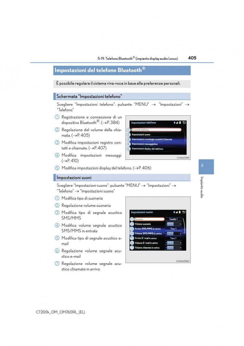 Lexus CT200h manuale del proprietario / page 405
