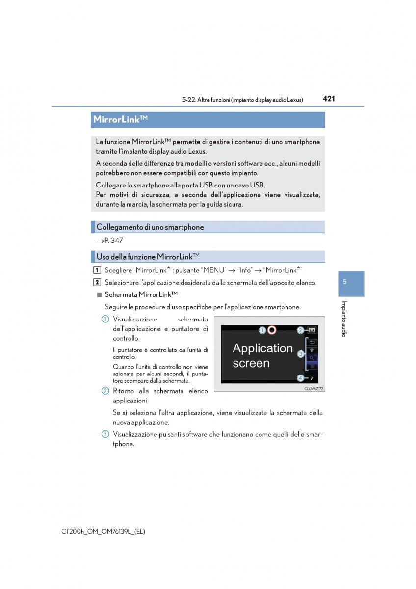 Lexus CT200h manuale del proprietario / page 421