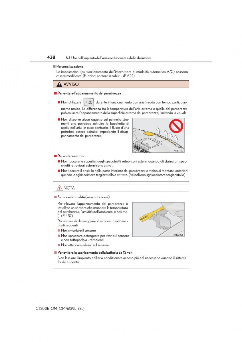 Lexus CT200h manuale del proprietario / page 438