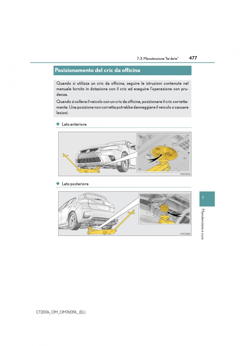 Lexus CT200h manuale del proprietario / page 477