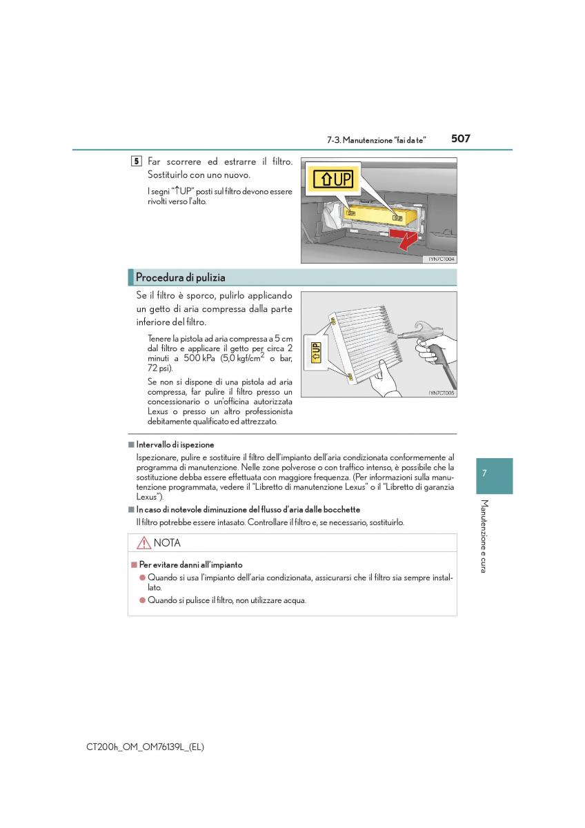 Lexus CT200h manuale del proprietario / page 507