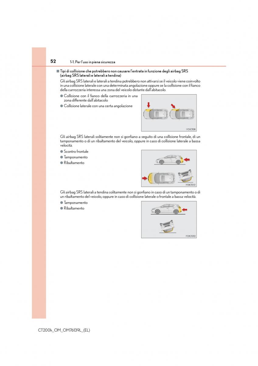 Lexus CT200h manuale del proprietario / page 52