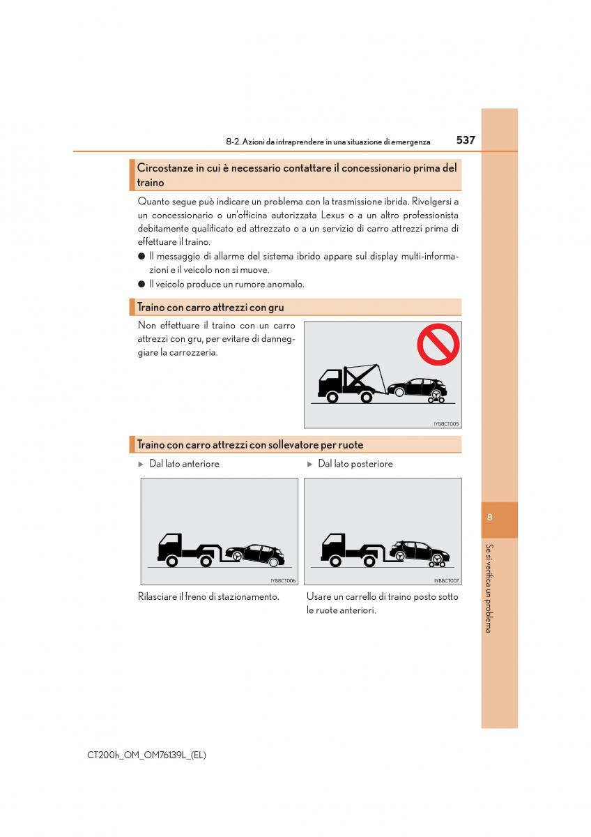 Lexus CT200h manuale del proprietario / page 537