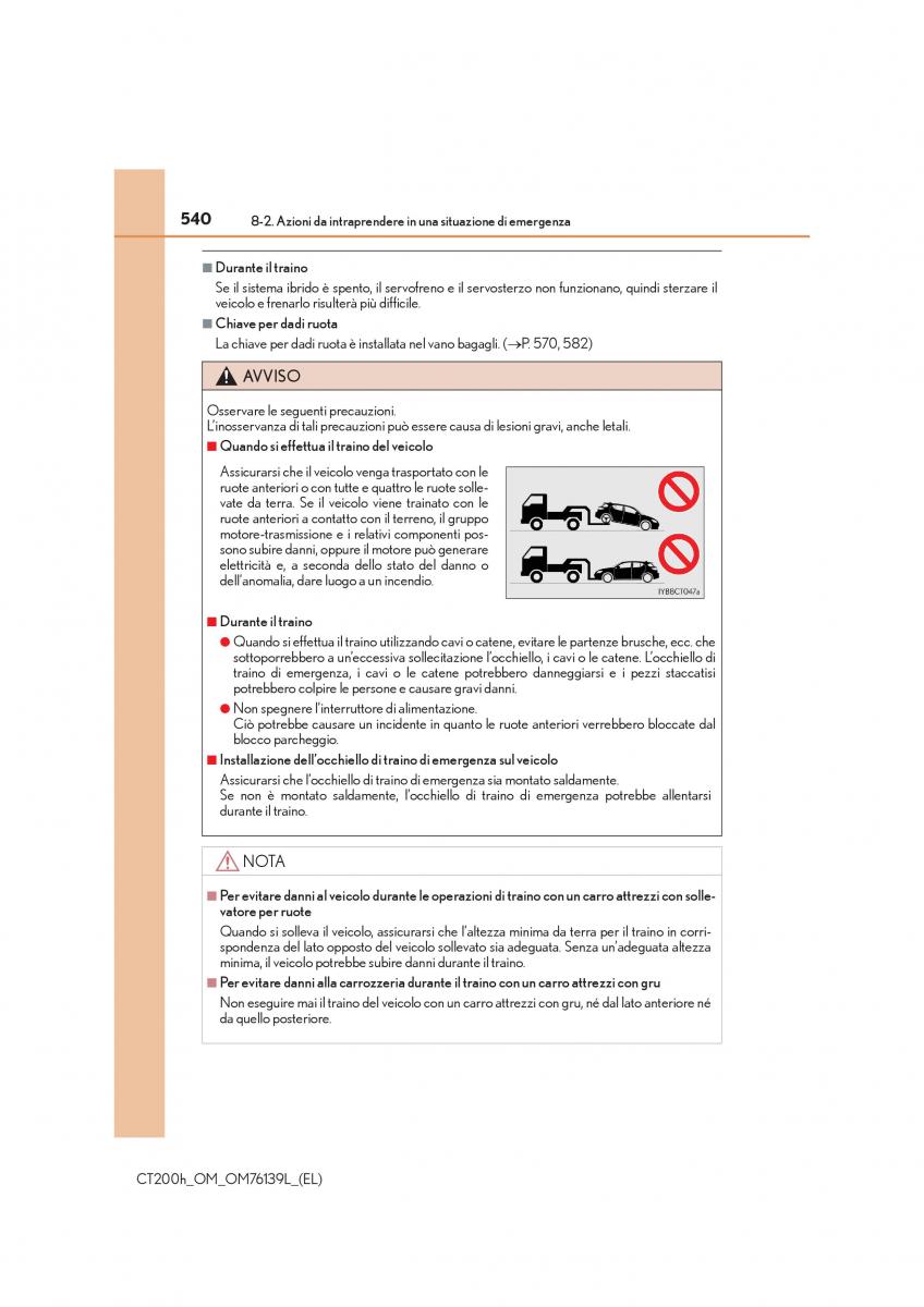 Lexus CT200h manuale del proprietario / page 540