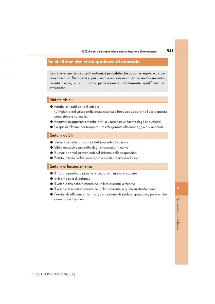 Lexus CT200h manuale del proprietario / page 541