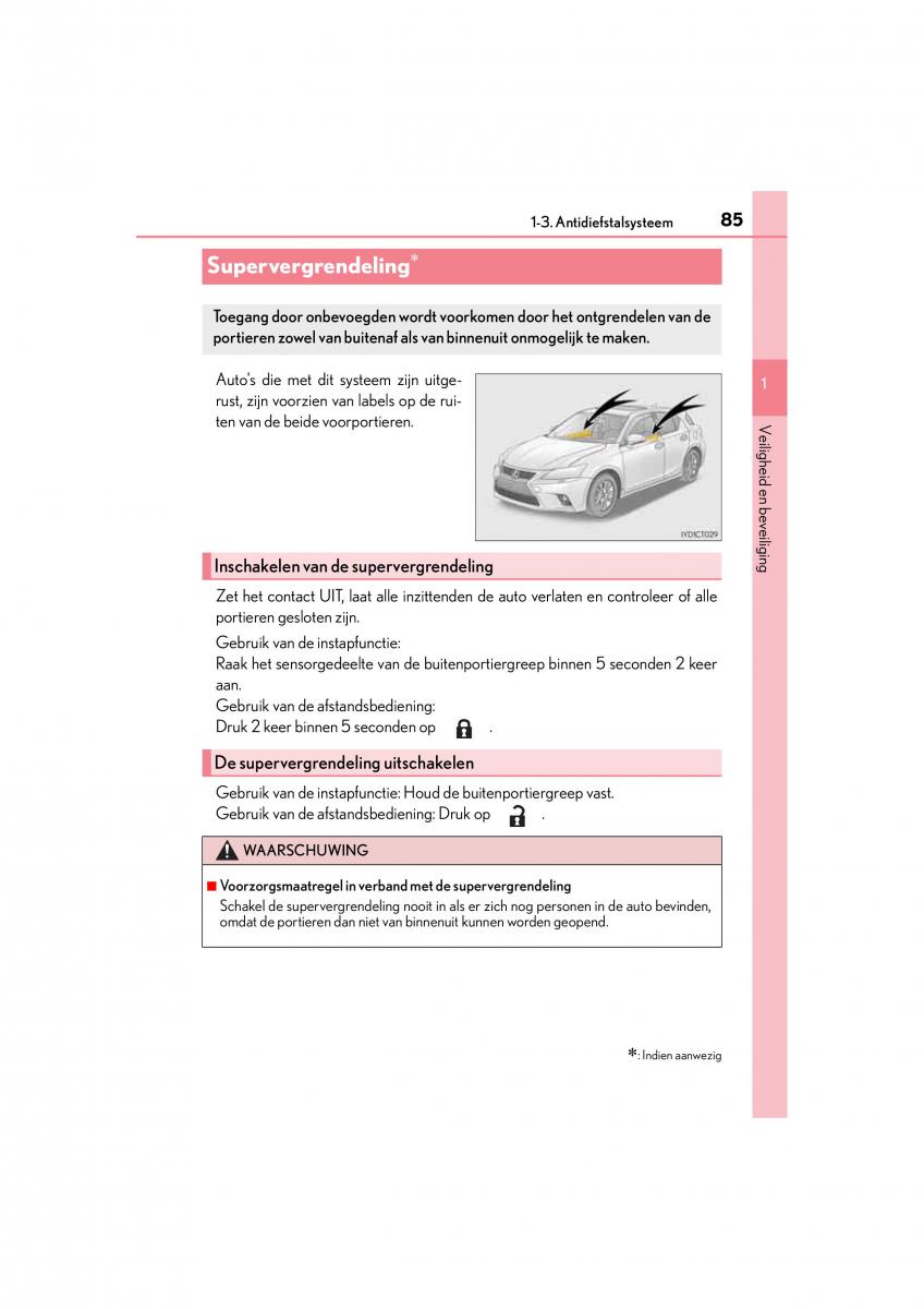 Lexus CT200h handleiding / page 85