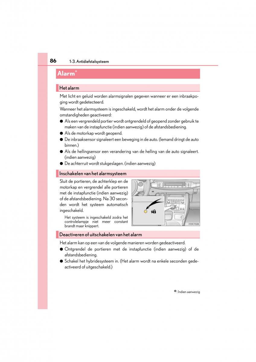 Lexus CT200h handleiding / page 86