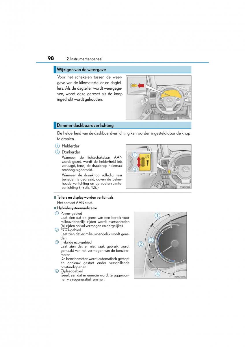 Lexus CT200h handleiding / page 98