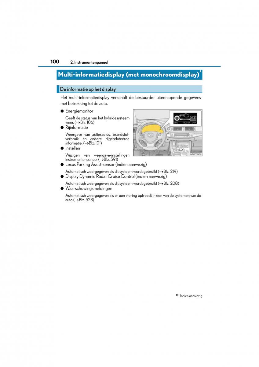 Lexus CT200h handleiding / page 100