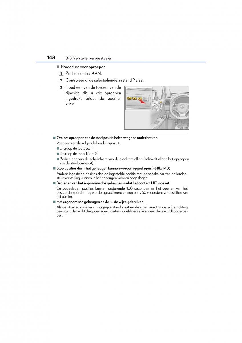 Lexus CT200h handleiding / page 148