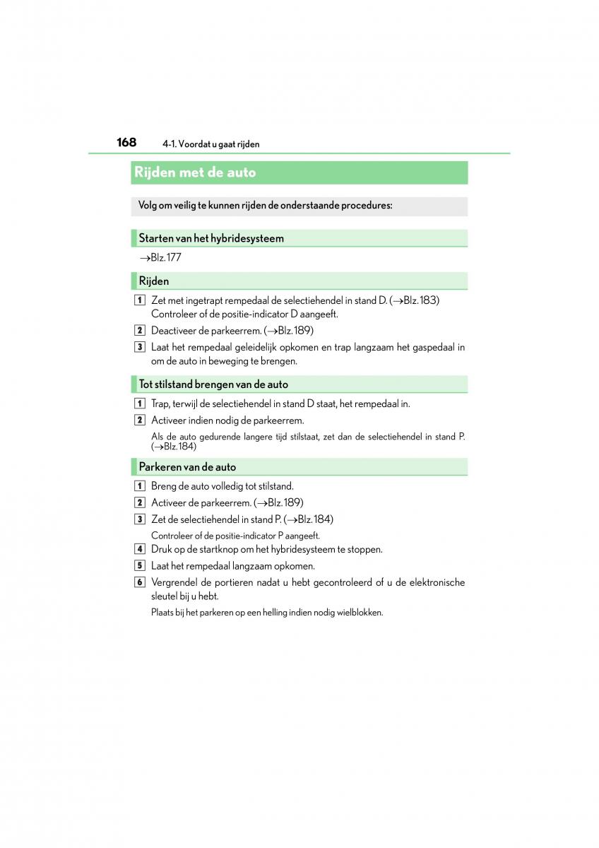 Lexus CT200h handleiding / page 168