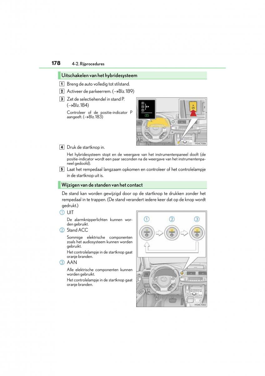 Lexus CT200h handleiding / page 178