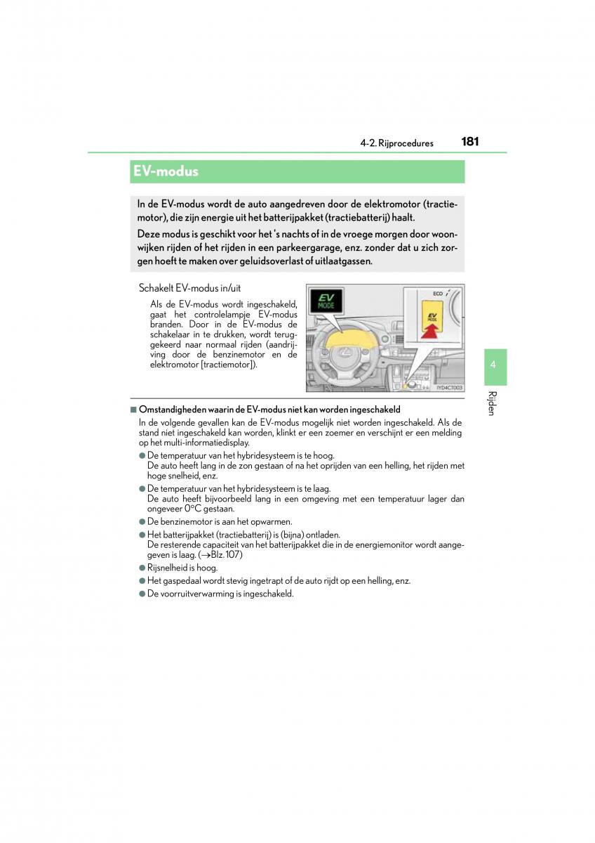 Lexus CT200h handleiding / page 181