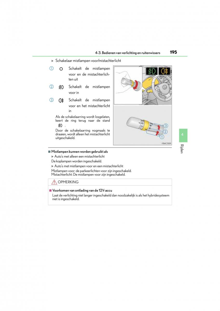 Lexus CT200h handleiding / page 195