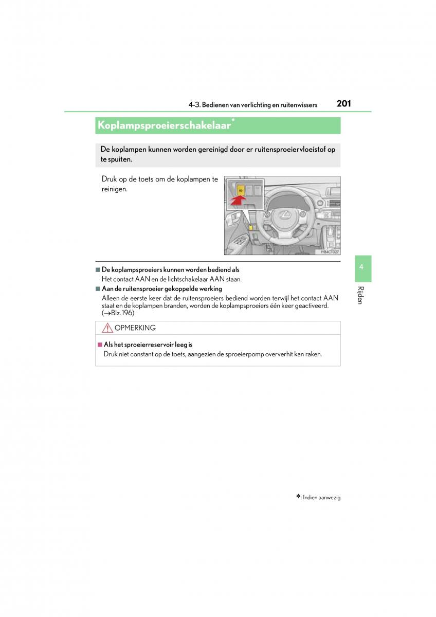 Lexus CT200h handleiding / page 201