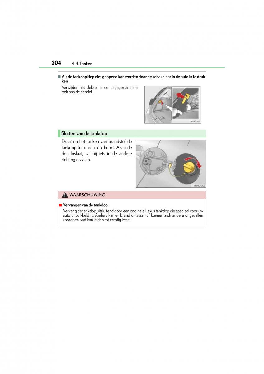 Lexus CT200h handleiding / page 204