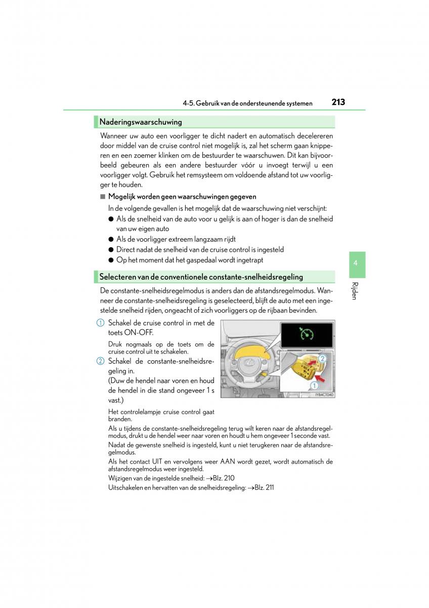 Lexus CT200h handleiding / page 213